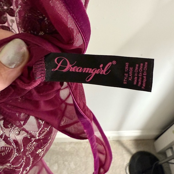 Dreamgirl Deep Purple Embroidered Lace Halter NWOT - Picture 3 of 4